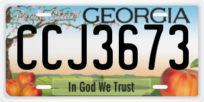 GA license plate CCJ3673