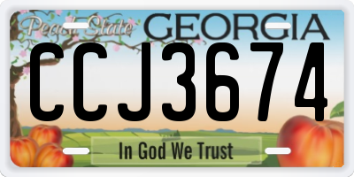 GA license plate CCJ3674