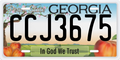 GA license plate CCJ3675