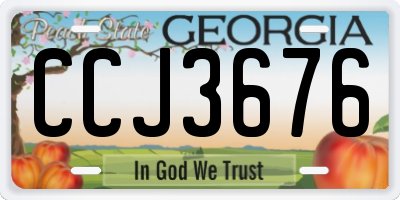 GA license plate CCJ3676
