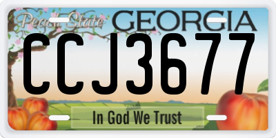 GA license plate CCJ3677