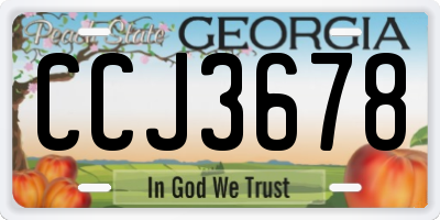 GA license plate CCJ3678