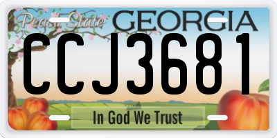 GA license plate CCJ3681