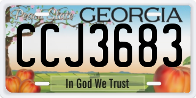 GA license plate CCJ3683