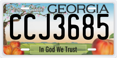 GA license plate CCJ3685