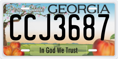 GA license plate CCJ3687