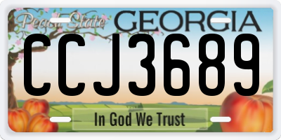 GA license plate CCJ3689