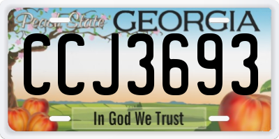GA license plate CCJ3693