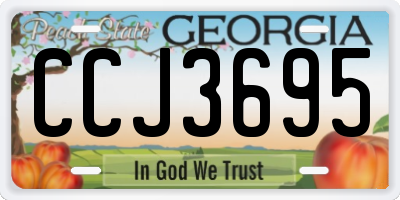 GA license plate CCJ3695