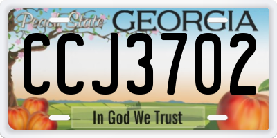 GA license plate CCJ3702