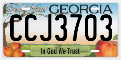 GA license plate CCJ3703