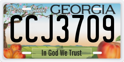 GA license plate CCJ3709