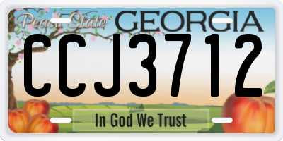 GA license plate CCJ3712