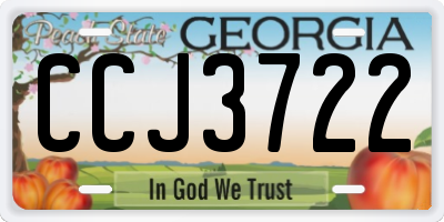GA license plate CCJ3722