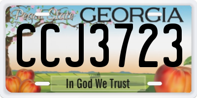 GA license plate CCJ3723