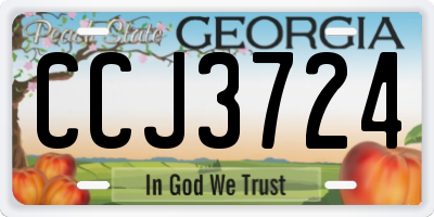GA license plate CCJ3724