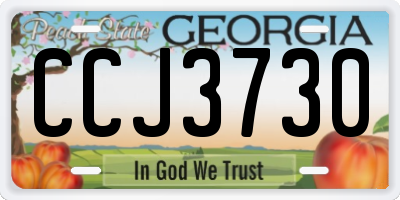 GA license plate CCJ3730