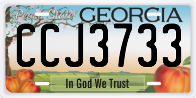 GA license plate CCJ3733