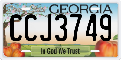 GA license plate CCJ3749