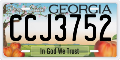 GA license plate CCJ3752