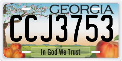 GA license plate CCJ3753