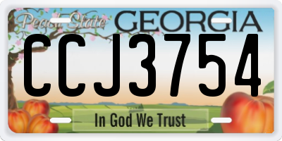 GA license plate CCJ3754