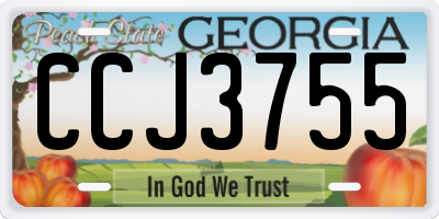 GA license plate CCJ3755