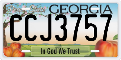 GA license plate CCJ3757