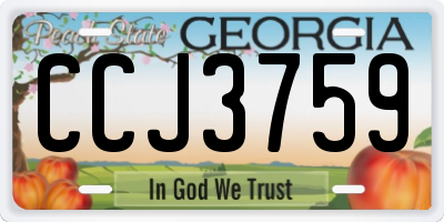 GA license plate CCJ3759