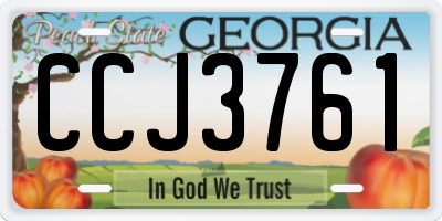 GA license plate CCJ3761