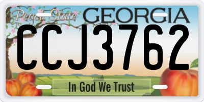 GA license plate CCJ3762