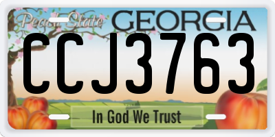 GA license plate CCJ3763