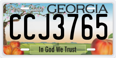 GA license plate CCJ3765