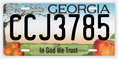 GA license plate CCJ3785