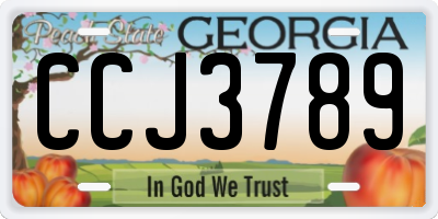 GA license plate CCJ3789