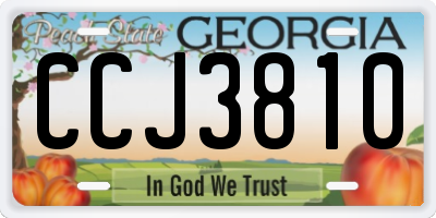 GA license plate CCJ3810