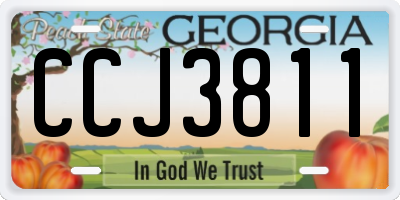 GA license plate CCJ3811