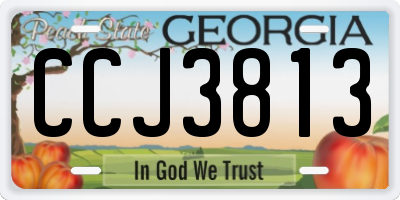 GA license plate CCJ3813