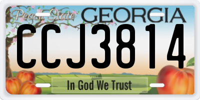 GA license plate CCJ3814