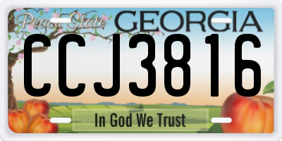 GA license plate CCJ3816