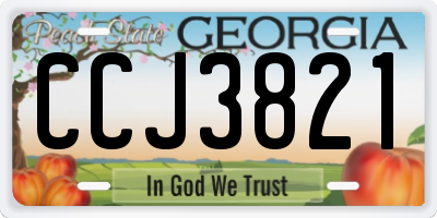 GA license plate CCJ3821