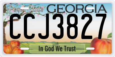 GA license plate CCJ3827