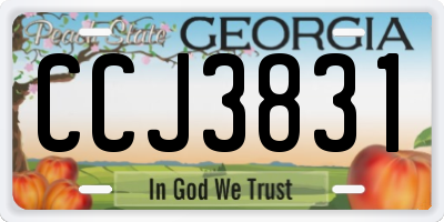 GA license plate CCJ3831