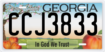 GA license plate CCJ3833