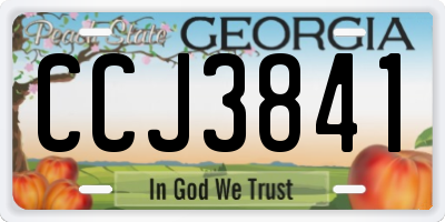 GA license plate CCJ3841