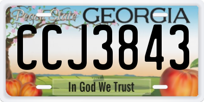 GA license plate CCJ3843