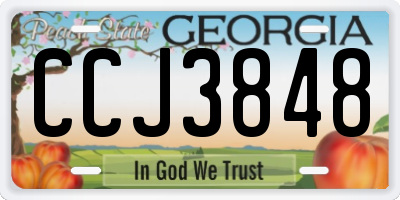 GA license plate CCJ3848
