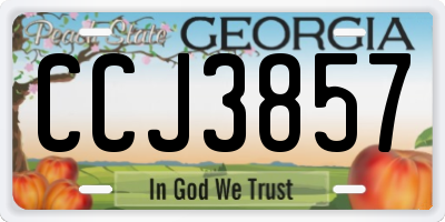 GA license plate CCJ3857