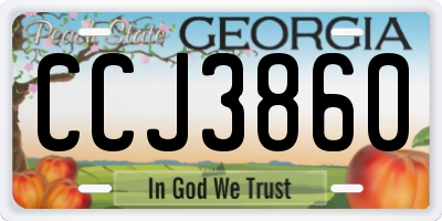 GA license plate CCJ3860