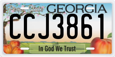 GA license plate CCJ3861